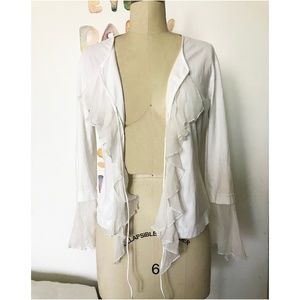 Dolce & Gabbana White Cotton & Silk Cardigan